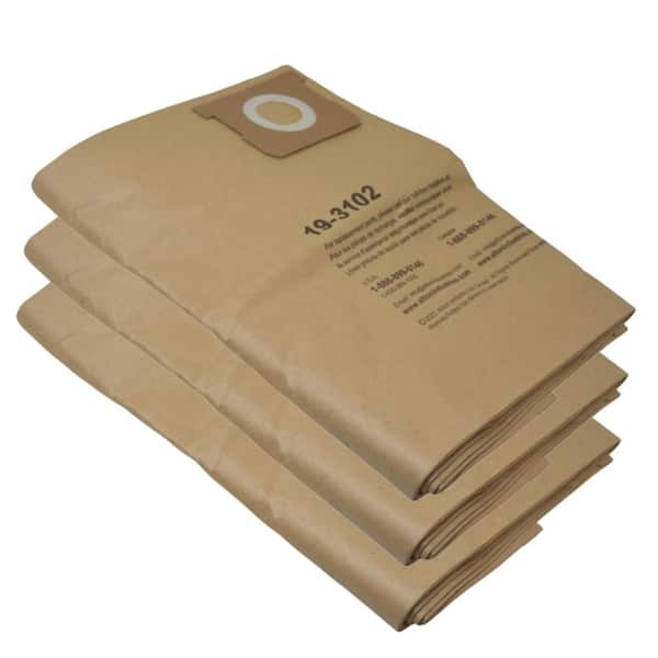 Disposable Filter Dust Bag for 16 Gallon Wet/Dry Vacuum - 3 Pack