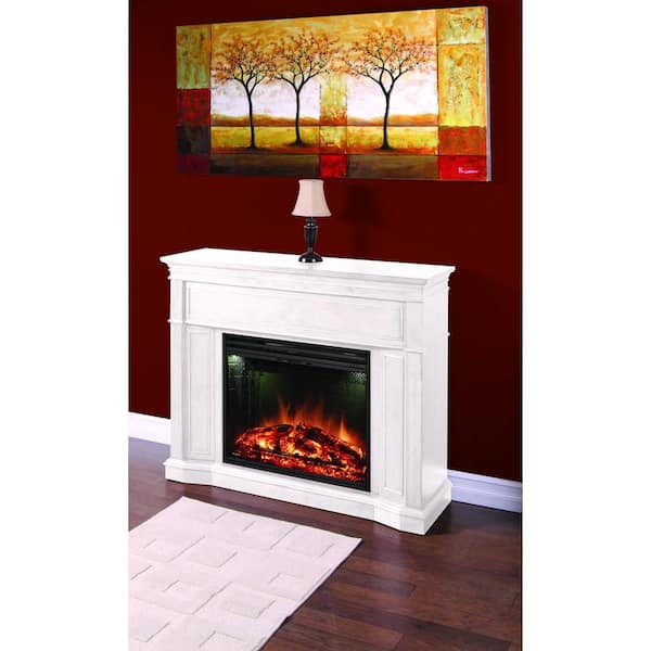 Greenway Arden 48.5 in. Electric Fireplace Mantel in White