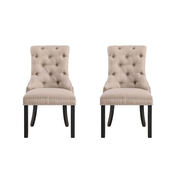 Boraam Beth Beige Tufted Dining Chair, Set of 2