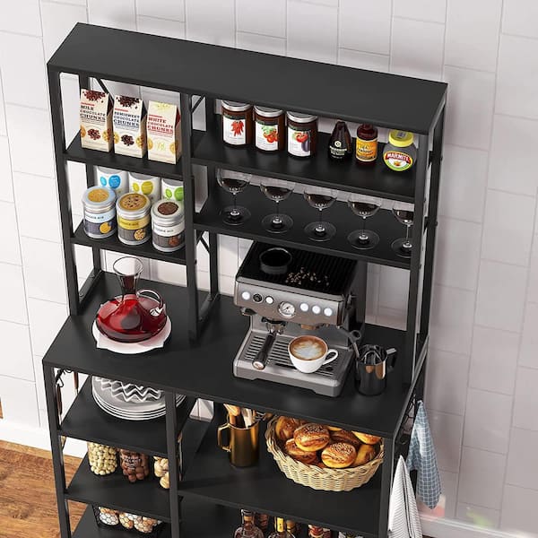 TRIBESIGNS WAY TO ORIGIN Bachel Brown Baker's Rack Power Outlets 8-Tier  Microwave Stand Storage Shelves Kitchen Utility Organizer Home Office  HD-XK00136-WZZ - The Home Depot