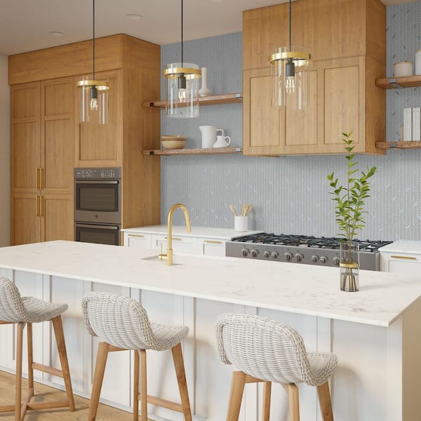 Starcastle Wonderstar 13 in. x 12 in. Glass Leaf Mosaic Tile (14.7 sq. ft./Case)