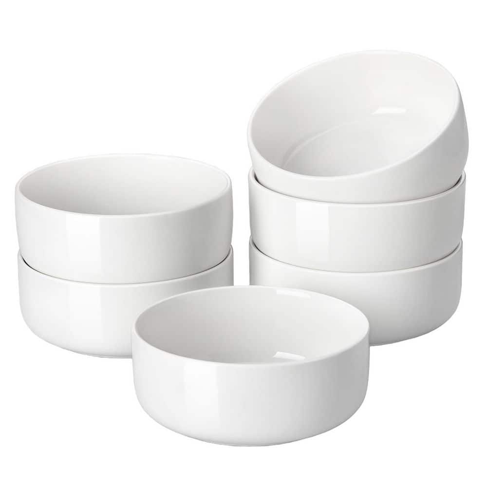 24 fl. oz. White Ceramic Cereal Bowls, Porcelain Soup Oatmeal Bowls Set, Dishwasher Microwave Oven Safe Set of 6 price history on PriceWatchPro