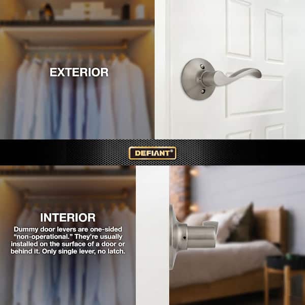 Defiant Naples Satin Nickel Right Handed Dummy Door Handle