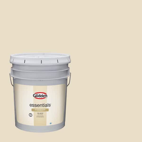 Glidden Essentials 5 gal. PPG1098-2 Heavy Cream Flat Exterior Paint