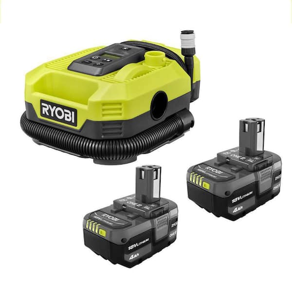ONE+ 18V Cordless Dual Function Inflator/Deflator with ONE+ 18V Lithium-Ion 4.0 Ah Battery (2-Pack)