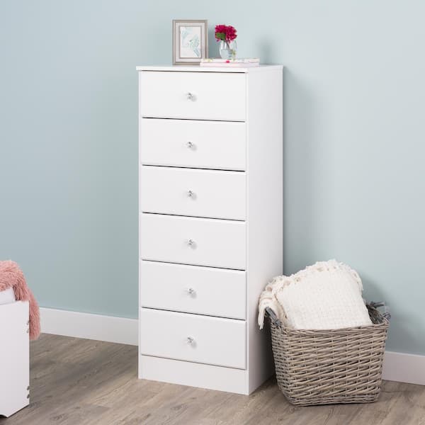 Prepac Astrid 6-Drawer Crystal White Chest of Drawers