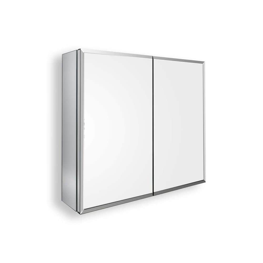 30 in. W x 26 in. H Rectangular Silver Aluminum Recessed/Surface Mount