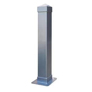 36 in. x 6 in. Silver Powder Coated Steel Dover Safety Bollard