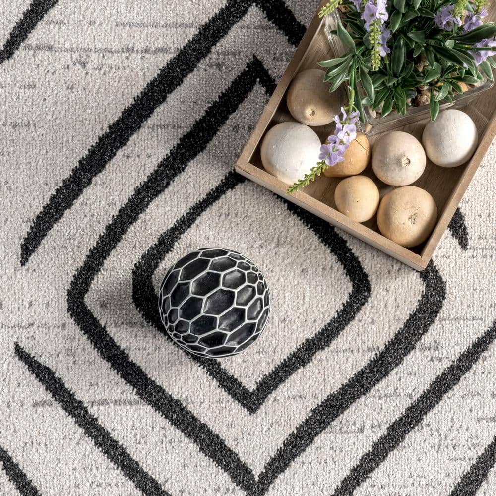 Gray Machine Washable Moroccan Runner Rug