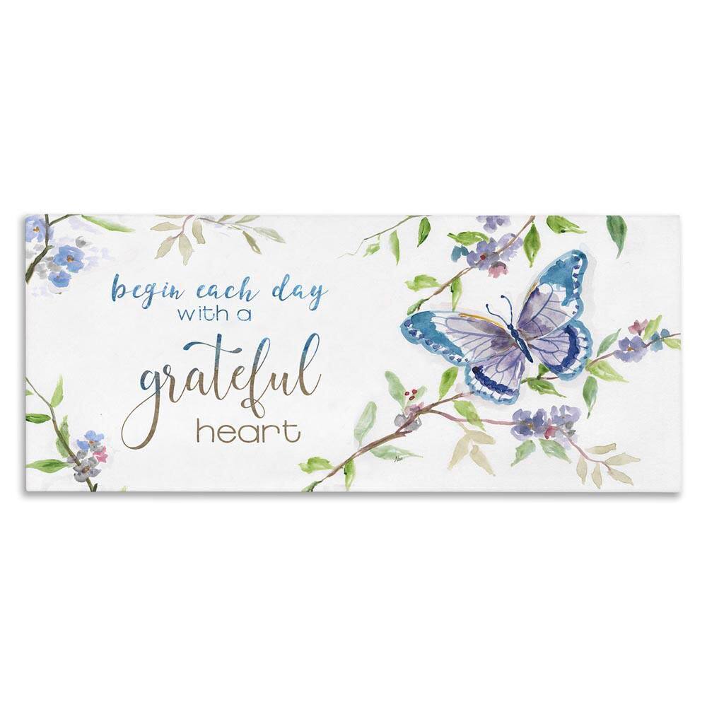Begin Day with Grateful Heart by Nan Unframed Graphic Art Print Typography 40 in. x 17 in. price history on PriceWatchPro