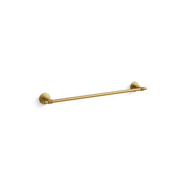 Torrington 24 in. Wall Mounted Single Towel Bar in Vibrant Brushed Moderne Brass