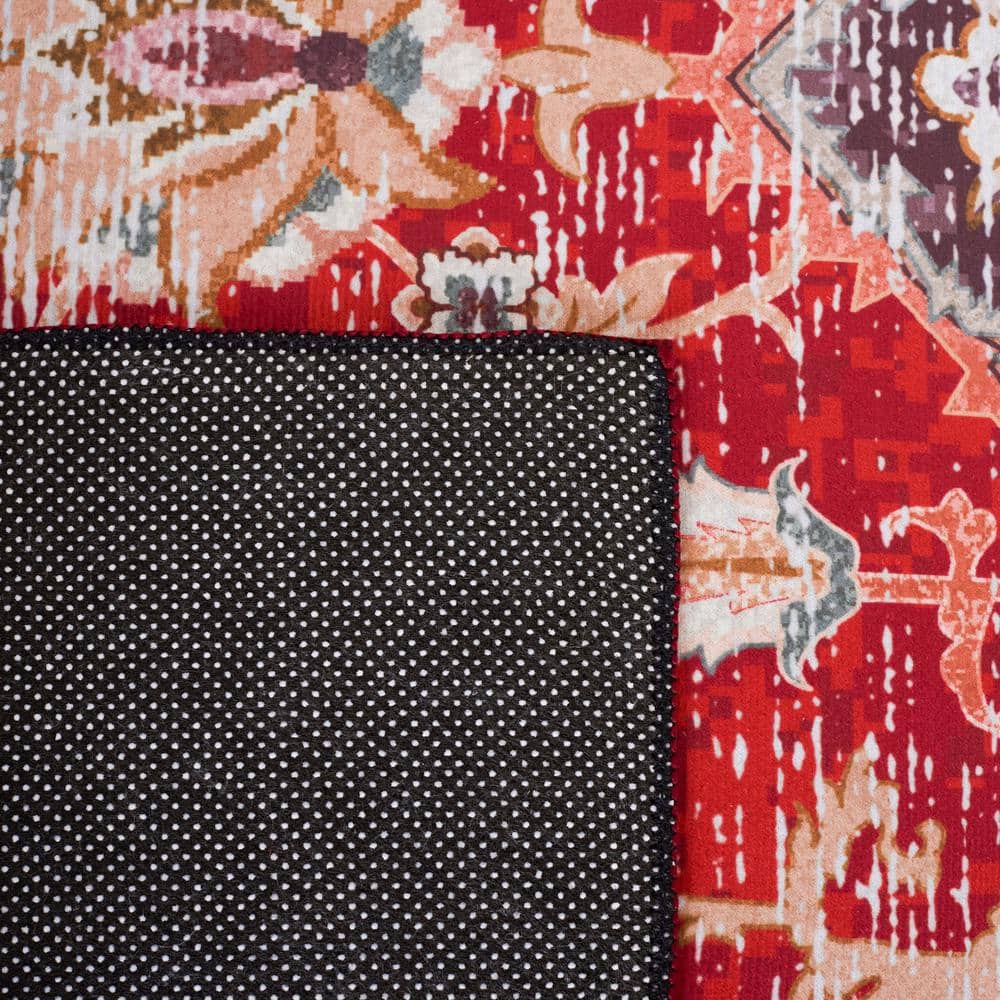 Tucson Easy-Care Red Synthetic 3x5 Area Rug