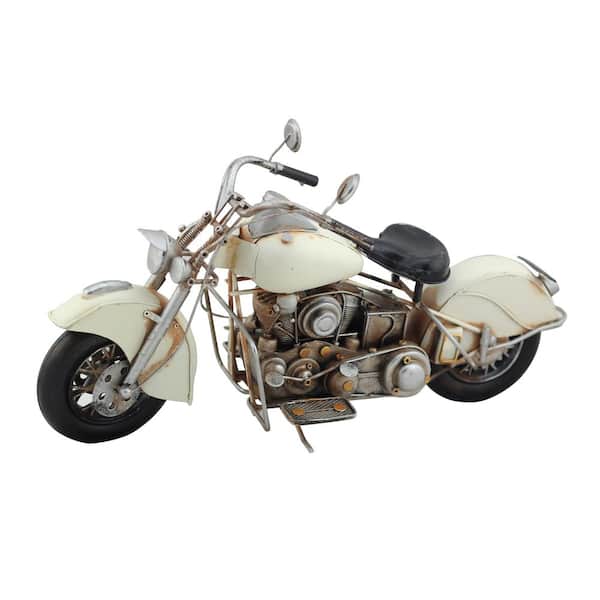 Zaer Ltd. International Vintage Style Metal Model Motorcycles in White II