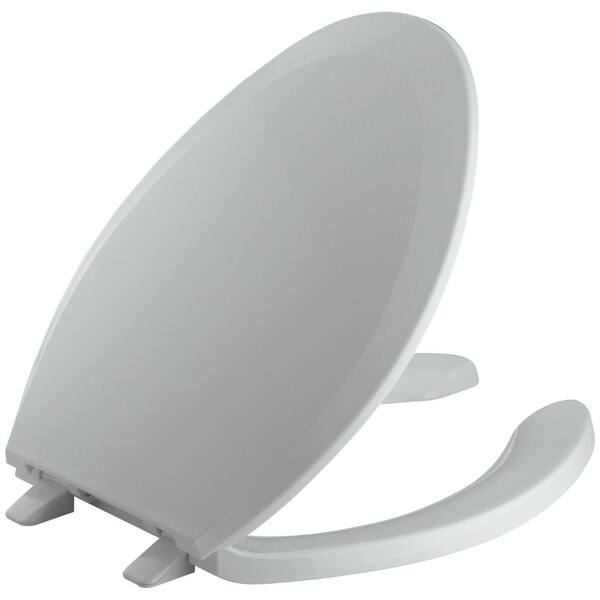KOHLER Lustra Elongated Open-Front Toilet Seat in Ice Grey