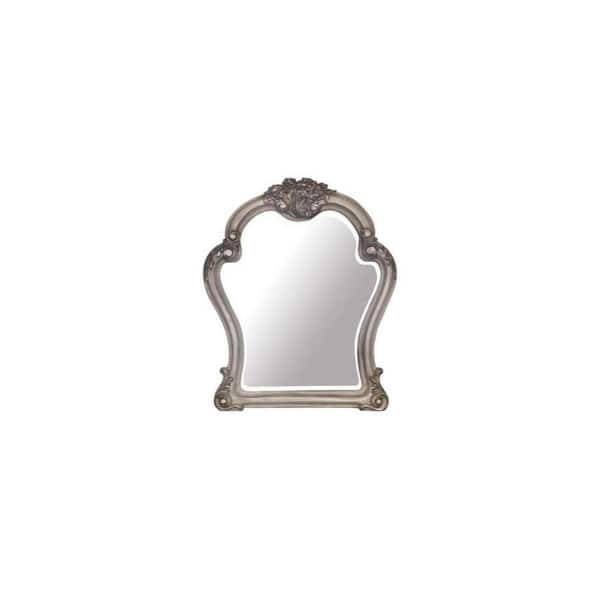 HomeRoots 46 in. W x 46 in. H Wood Silver Vanity Mirror