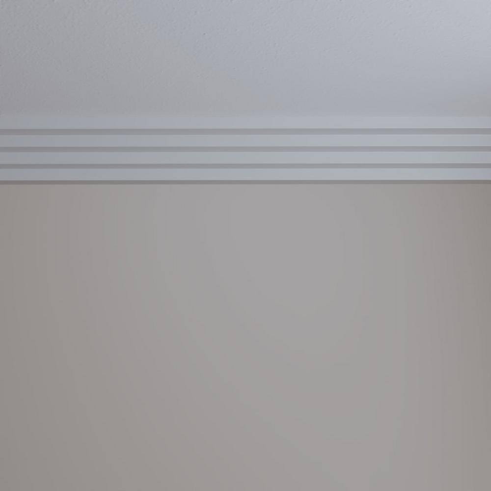 Eris Step Polyurethane Crown Moulding, 94.5 in, Primed White