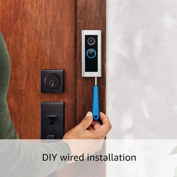 Ring Video Doorbell Wired + Chime, Doorbell Camera + Home Speaker Bundle