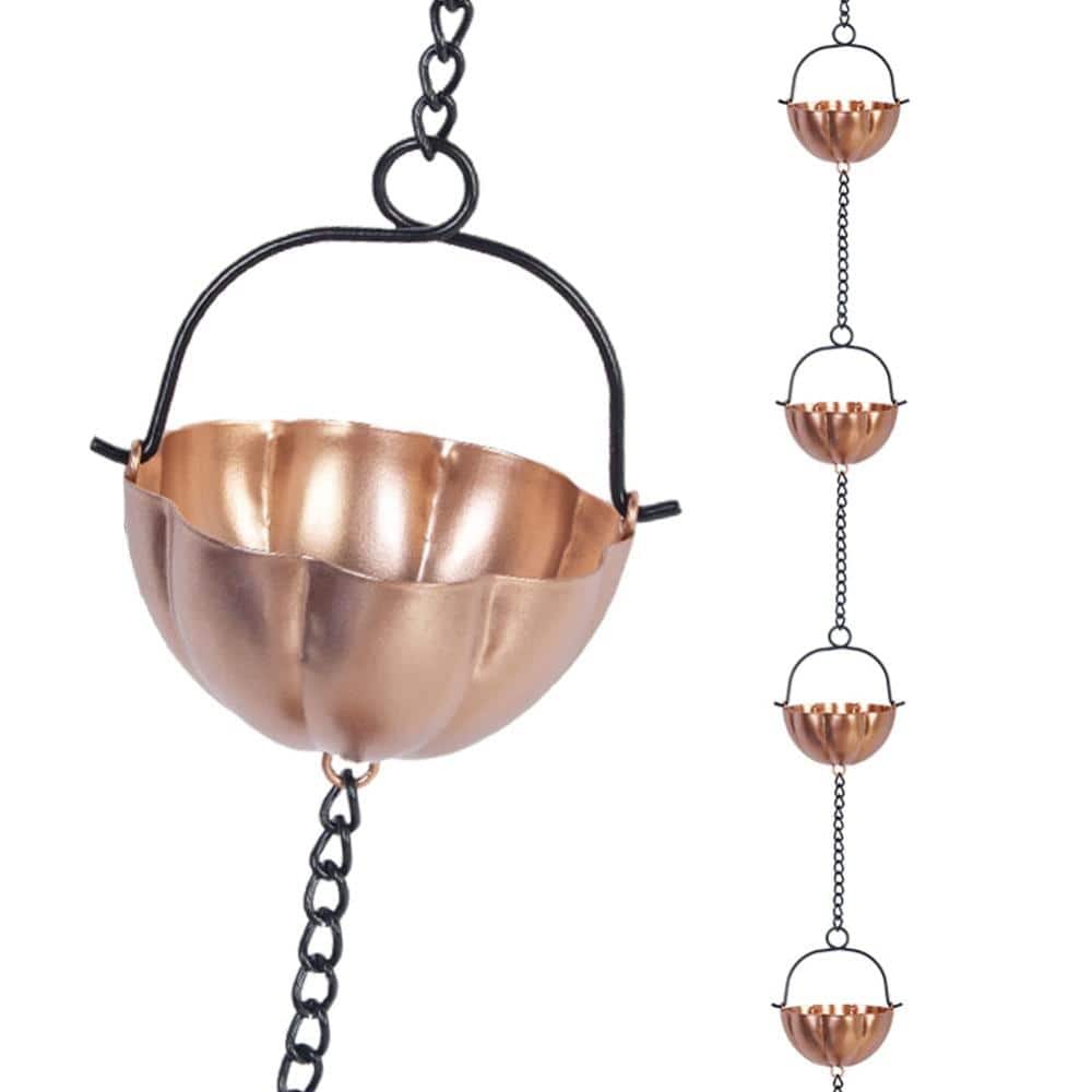 9.4 ft Rain Chain Decorative Downspout Replacement Copper Color 1-Piece price history on PriceWatchPro