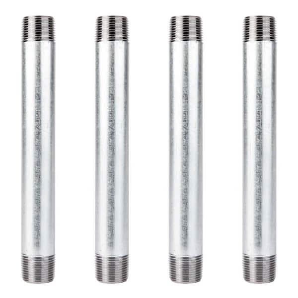 PIPE DECOR 3/4 in. x 8 in. Galvanized Steel Nipple (4-Pack)