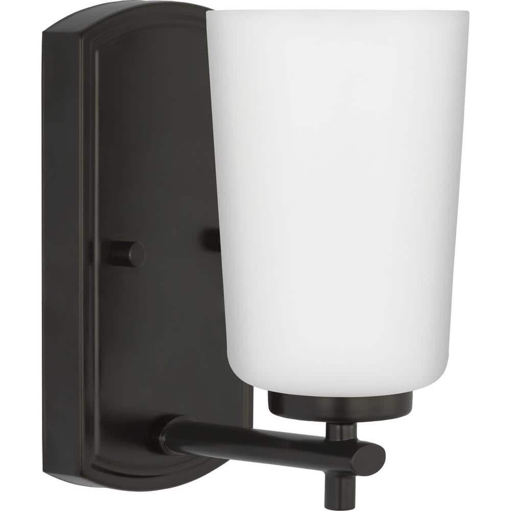 Adley Collection 4.5 in. 1-Light Matte Black Etched Opal Glass New Traditional Bath Vanity Light price history on PriceWatchPro
