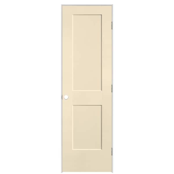 Masonite 24 in. x 80 in. 2-Panel Logan Left-Hand Solid Core Golden Haystack Molded Composite Single Prehung Interior Door