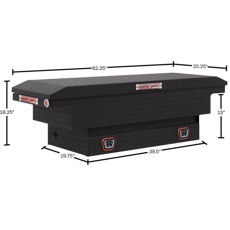 62.5 in. Matte Black Aluminum Compact Low Profile Crossover Truck Tool Box