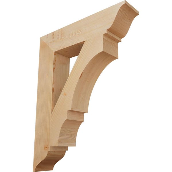 Ekena Millwork 5.5 in. x 36 in. x 28 in. Douglas Fir Balboa Traditional Smooth Bracket