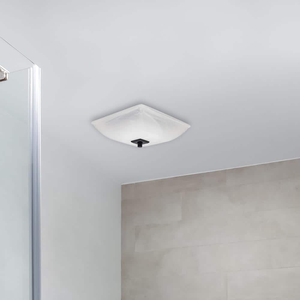 Decorative Square Semi-Flush Mount LED Ceiling Exhaust Fan