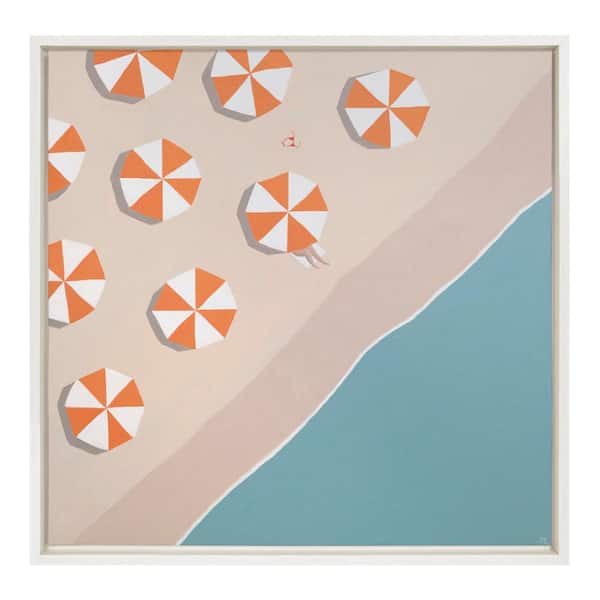 Kate and Laurel Sylvie the Early Bird 1-Piece White Framed Canvas Art Print, 22.00 in. x 22.00 in.