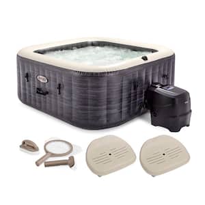 PureSpa Plus 4-Person Inflatable Hot Tub Spa, Maintenance Kit, and Removable Seat (2 Pack)