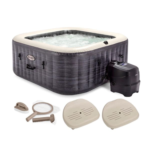 Intex PureSpa Plus 4-Person Inflatable Hot Tub Spa, Maintenance Kit, and Removable Seat (2 Pack)