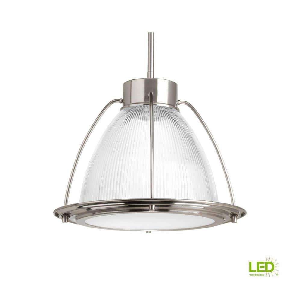 Brushed Nickel Prismatic Glass LED Pendant Light