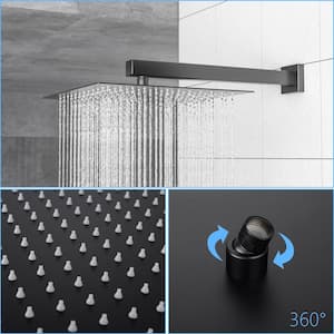 Abele Single-Handle 2-Spray Shower Faucet with 10 in. Shower Head in Matte Black (Valve Included)