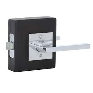 Reserve Square Polished Chrome Universal Hall/Closet Door Handle with Contemporary Square Rose