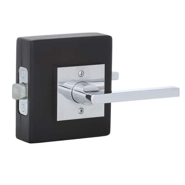Baldwin Reserve Square Polished Chrome Universal Hall/Closet Door Handle with Contemporary Square Rose