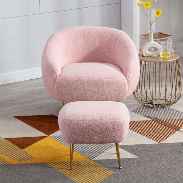 pink velour armchair