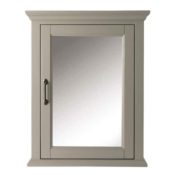Home Decorators Collection Charleston 24 in. W x 30 in. H x 7-1/2 in. D Framed Bathroom Medicine Cabinet in Grey