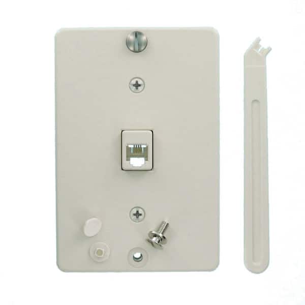 Premier Telephone Phone Jack and TV Coaxial Cable Combo Wall Plate Light Almond 