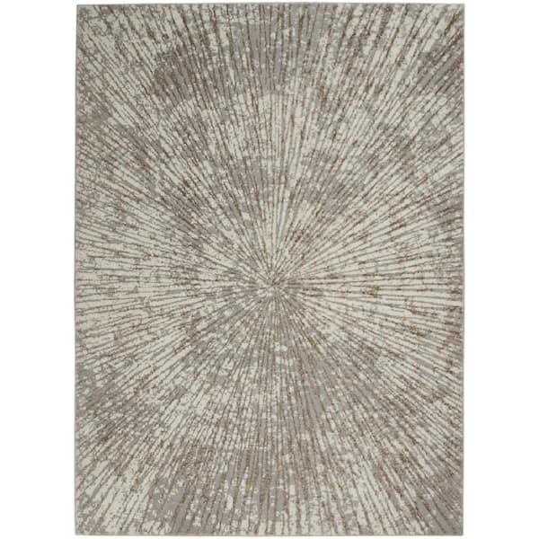 5 ft. x 7 ft. Gray And Ivory Abstract Area Rug