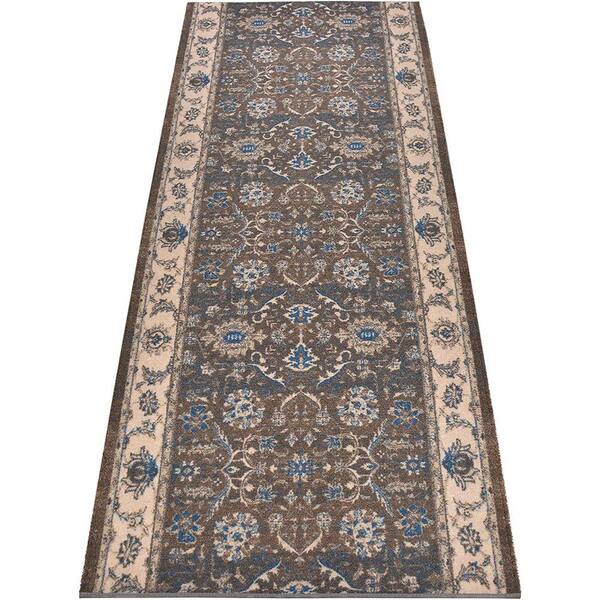 RugStylesOnline Antique Collection Series Vintage Persian Mahal Gray 26 in. x 4 ft. Your Choice Length Stair Runner