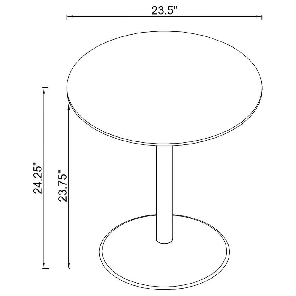 Modern Round Black Metal and Glass End Table