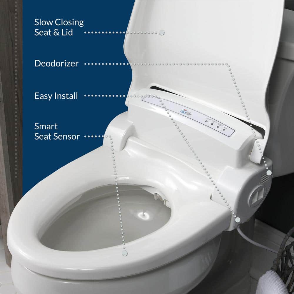 White Heated Electric Bidet Toilet Seat with Remote Control