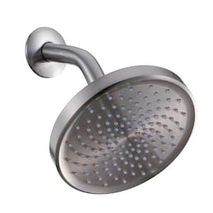 1-Spray Pattern 6 in. Wall Mount Fixed Shower Head with 2.5 GPM and Shower Arm in Brushed Nickle