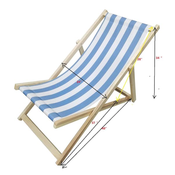 Mondawe Foldable Wood Outdoor Lounge Chair Beach Chair in Light