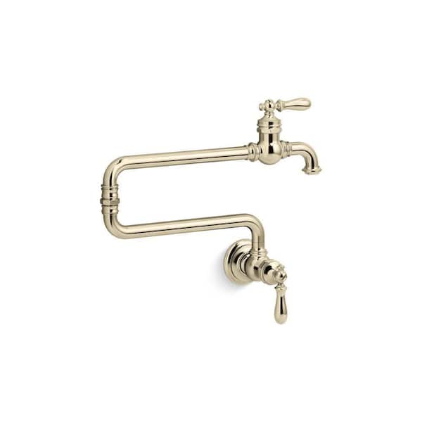 KOHLER Artifacts Wall Mount Pot Filler in Vibrant French Gold 99270AF