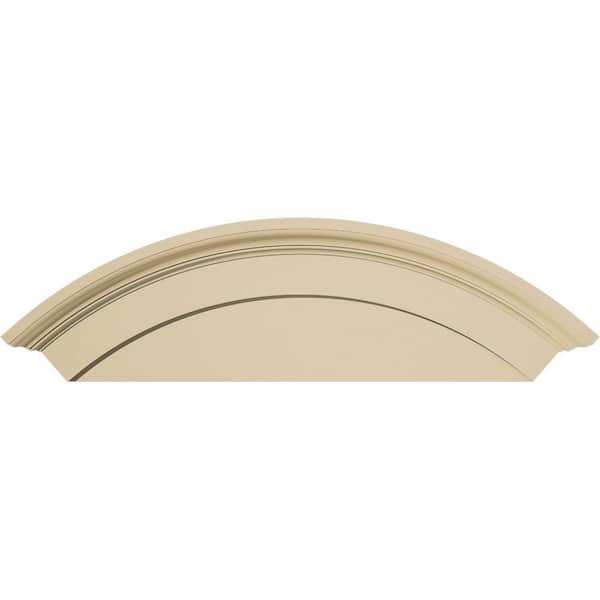 40 in. W x 14 in. H x 2-3/4 in. P Arched Signature Urethane Pediment, Primed Tan