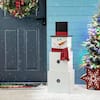 Glitzhome 36.22 in. H Wooden Double-Sided Snowman/Scarecrow Porch Decor ...