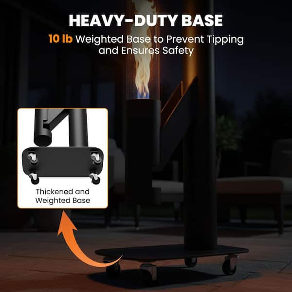 71 in. Patio Pellet Heater 45000 BTU Pellet Heater Free Standing Patio Heater Smokeless Pellet Torch for Backyard