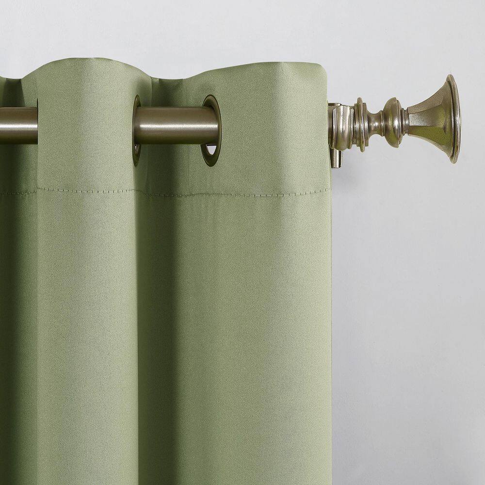 Sage Green Room-Darkening Polyester Grommet Curtain Panel, 54" x 108"