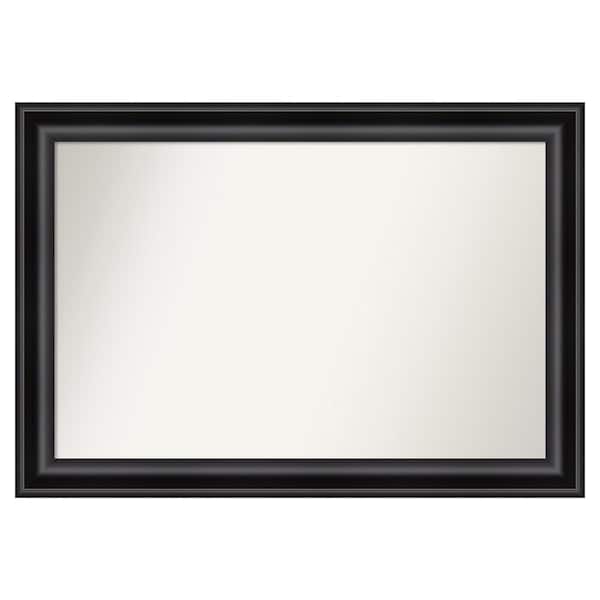 Amanti Art Grand Black 45.75 in. W x 31.75 in. H Custom Non-Beveled Recycled Polystyrene Framed Bathroom Vanity Wall Mirror